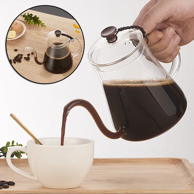 

Transparent Coffee Kettle Heat Resistant Long Mouth Glass Espresso Pots Multipurpose Moka Pot for Home Barista Coffeeware Teawar