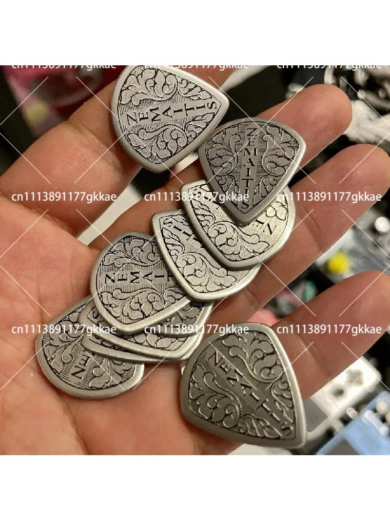 Фото Металлический джазовый медиатор 1.2 мм, усиленный, для гитары, обеспечивает плавное скольжение, для электрогитар и акустических гитар №1