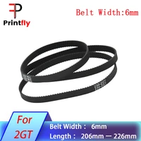 2mgt 2m 2gt3d printer synchronous timing belt pitch length6mm206 208 210 212 214 216 218 220 222 224 226mmrubber closed