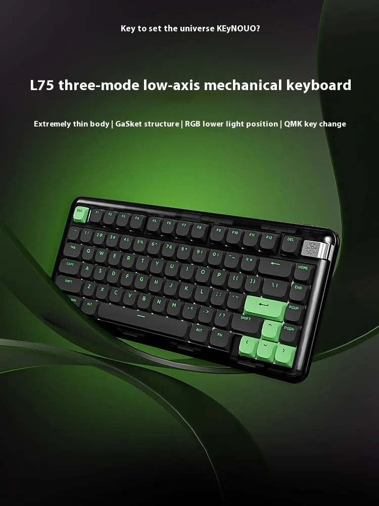 Yun Adri L75 Низкопрофильная клавиатура с переключателем трехрежимная беспроводная