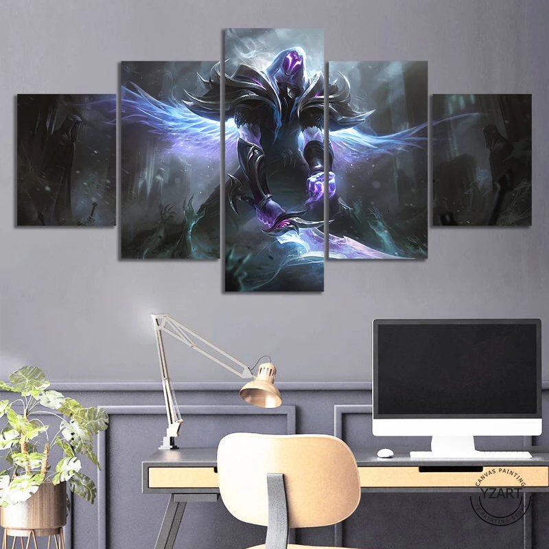 

5 /3 Piece Unframed League of Legends Video Game Poster Ashen Knight Pyke LOL Games Art for Home Decor Wall Art Gift