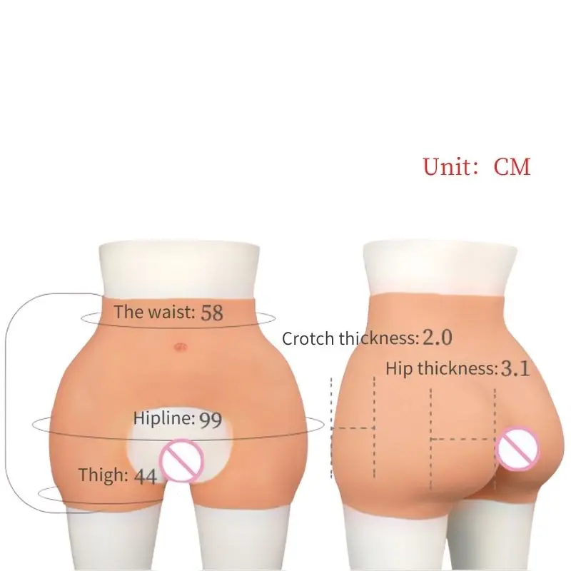 3.1cm Thickened Hip Silicone Shaping Pants Open-crotch Trousers Fake Hip Increase Lift Hip Seamless Pants Silicone Underpants