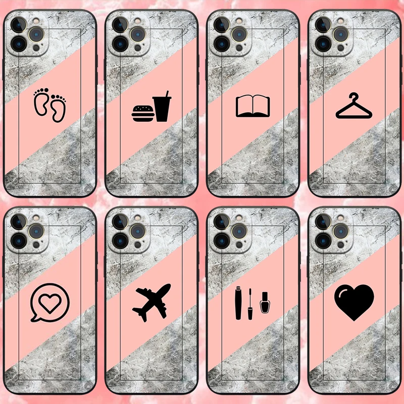 

Art White Black Pink Marble Phone Cases for Iphone 11 12 13 Pro Max Mini XR XS 8 X 7 6 6s Plus SE2020 Soft Silicone Cover Fundas