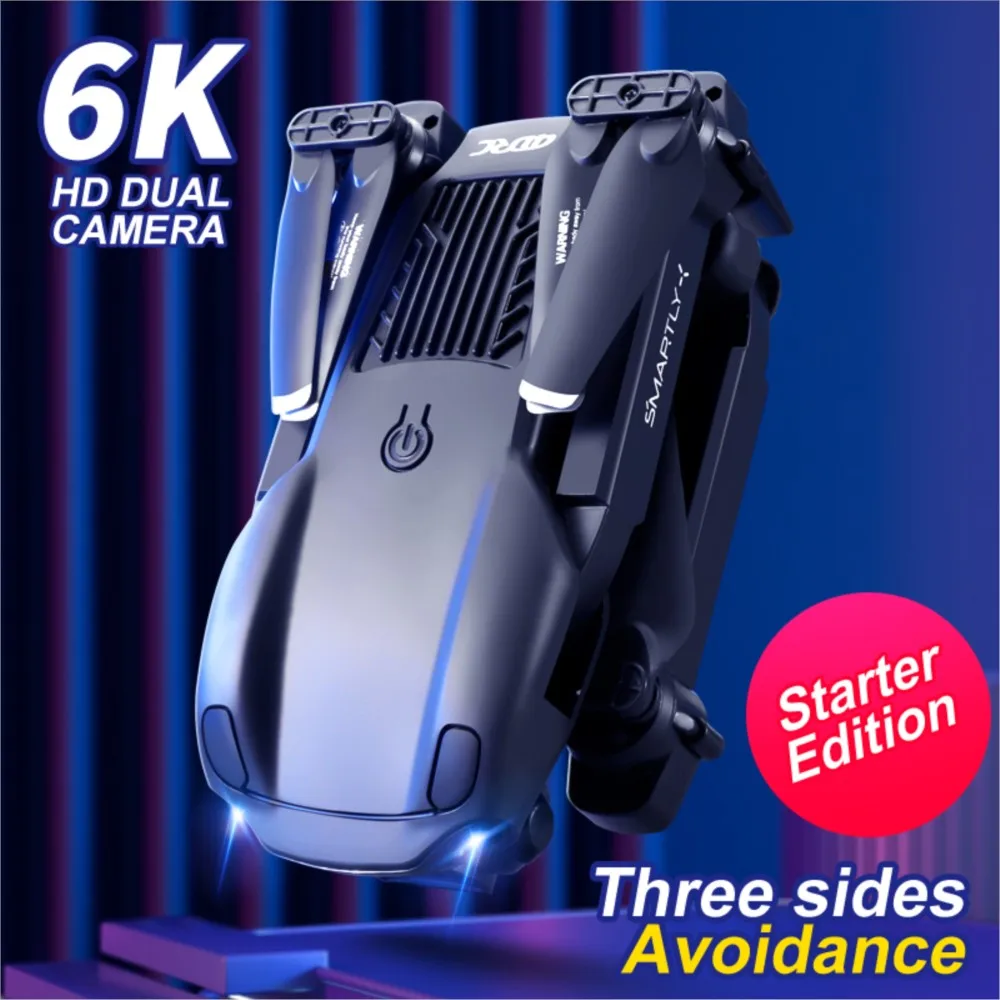 

Трехсторонний Дрон V22 для предотвращения препятствий с двойной камерой и дистанционным управлением 4K летательный аппарат для аэрофотосъем...