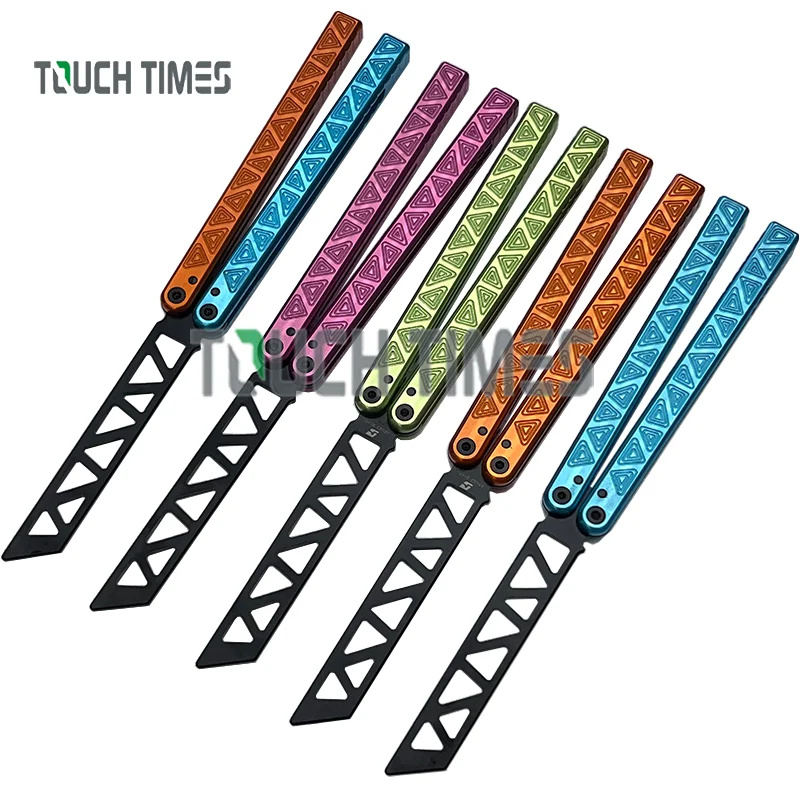 ARMED SHARK Original 4 Clone Balisong Trainer 7075 Aluminum Handle Bushings System Butterfly Trainer Knife Jimping Knife