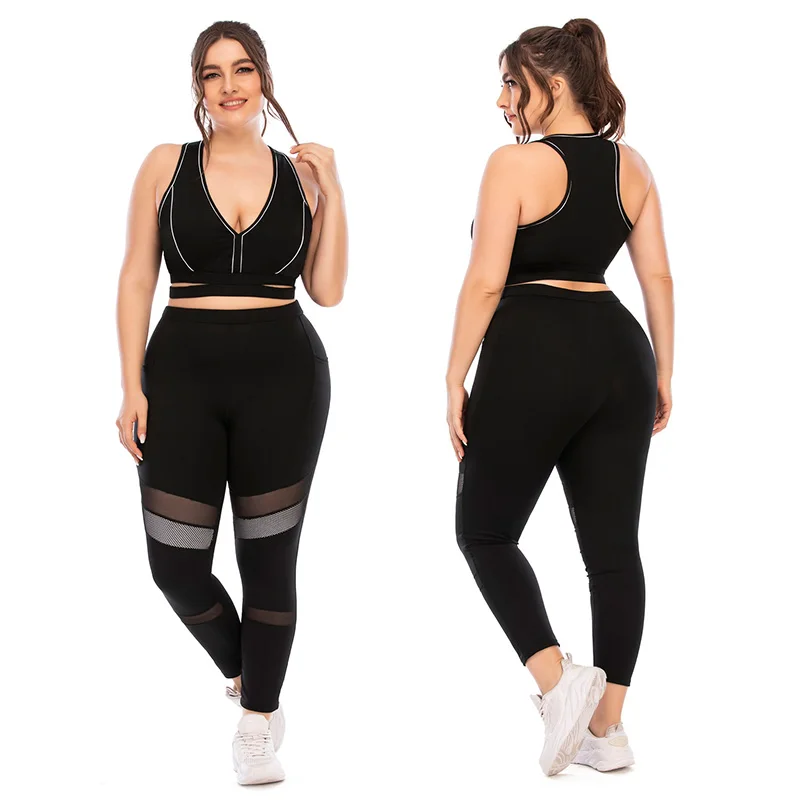 

2 Pieces Oversized Women Yoga Set Seamless Fitness Tight Barbie Pants Sport Bras Suit Padded Gym Sports Sets Legging Sportswear