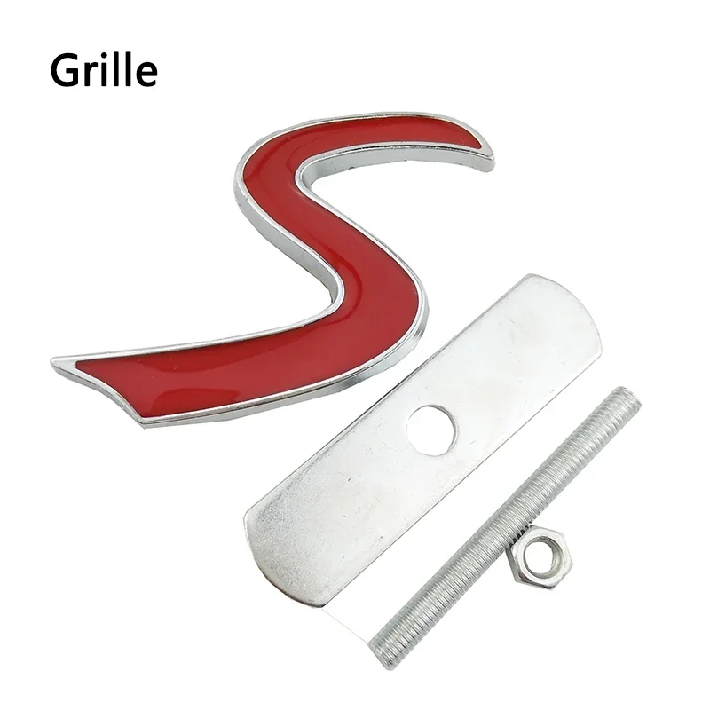 

3D металлическая передняя решетка S, хромированная эмблема, наклейка для Mini Cooper R50 R52 R53 R56 R57 R58 R60, значок гриля, наклейки, внешние аксессуары