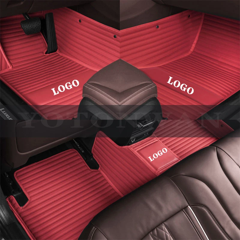 

YOTONWAN Luxury 7DLogo Custom Leather Car Floor Mat For Toyota All Models C-hr Rav4 Corolla Land Cruiser Wish Yaris Auto Parts
