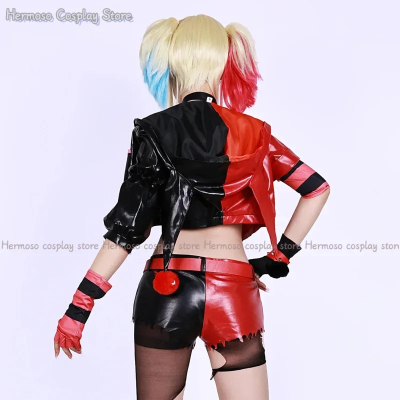 SN88 Harley cosplay costume anime joker girl patrol halloween set wig clown woman uniform % #2 @