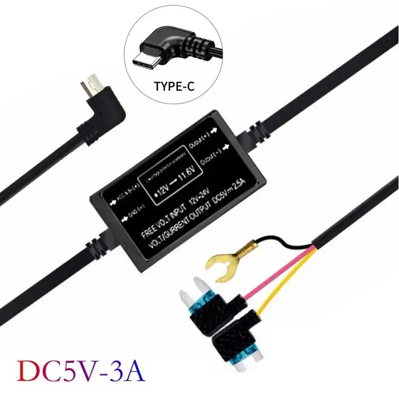 5V3A 3 5 м автомобильный видеорегистратор 12-24 В комплект кабелей жесткого провода