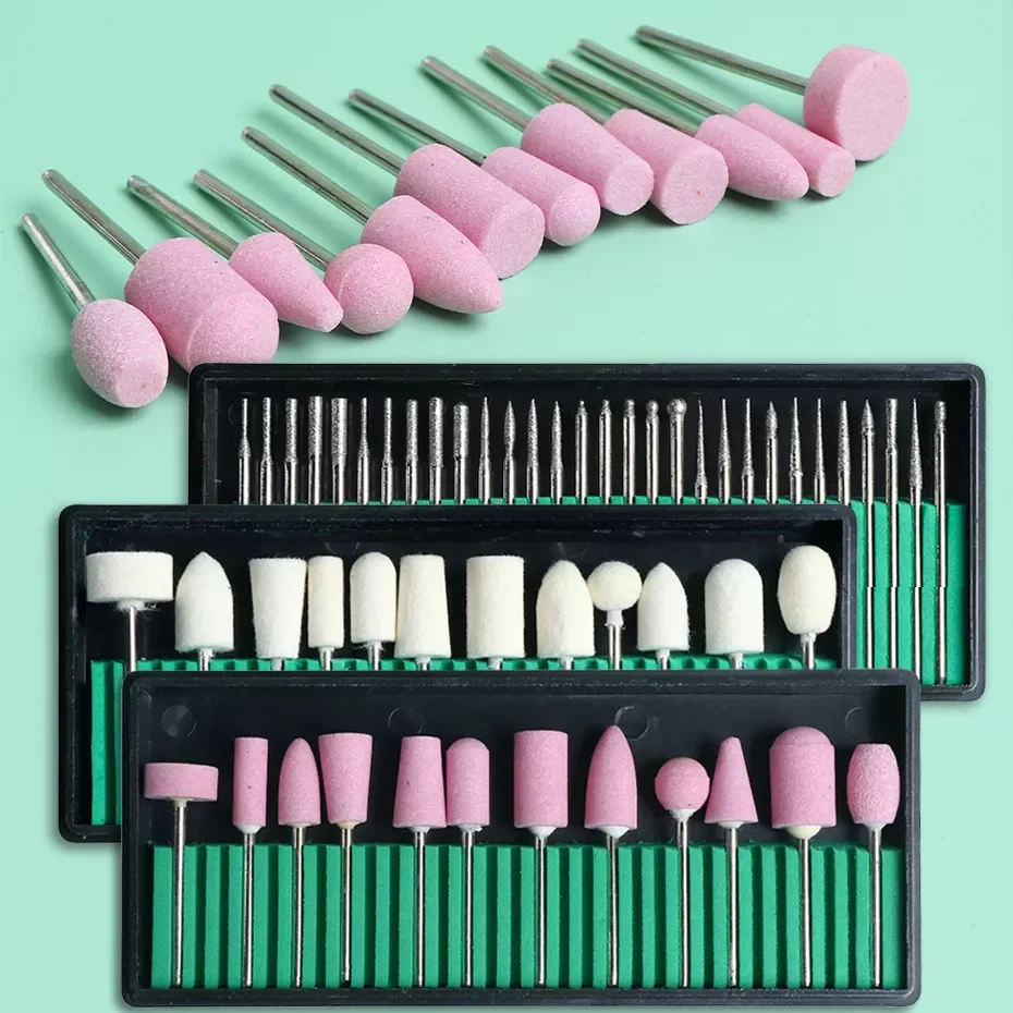 

Nail Drill Bits Set Quartz Stone Diamond Wool Milling Cutter For Manicure Tools Kit Grinding Sander Cuticle Pedicure File TR1560