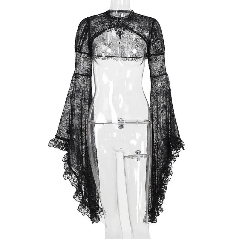 Прозрачная сексуальная готическая классическая кружевная накидка для женщин