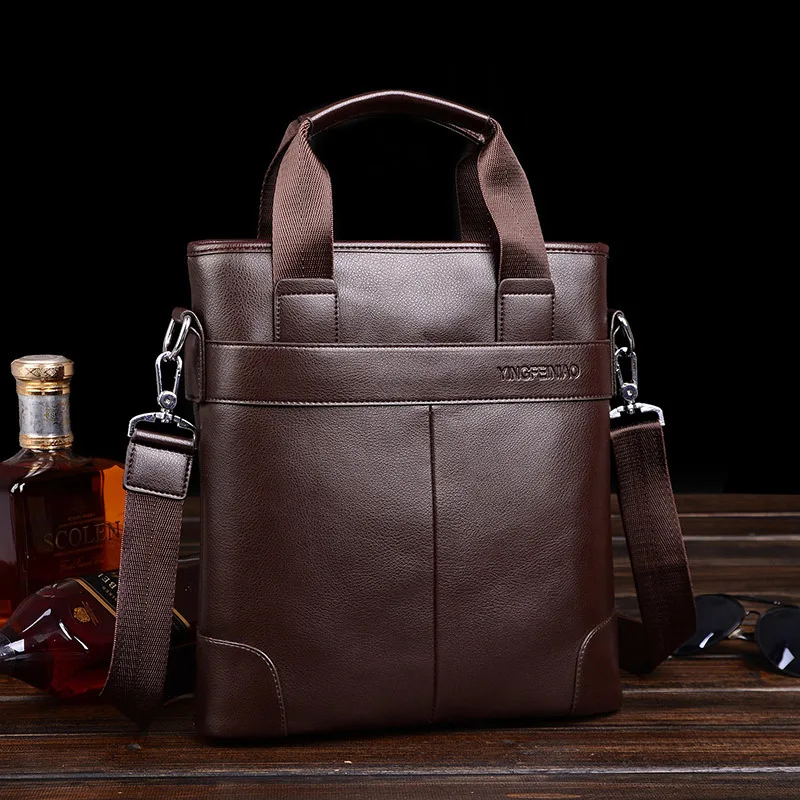 Leather Handbag Male Casual Crossbody Luxury Shoulder Bag Husband Messenger Bag Vertical Version Of Backpack Briefcase Men Bags
