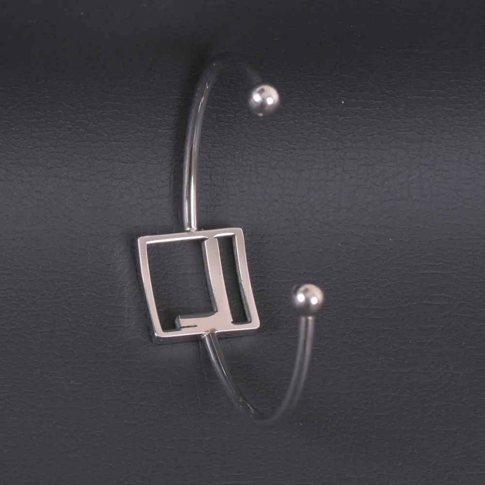 

New Aarrive L Letter Bracelet Stainless Steel Silver Color Name Bangle