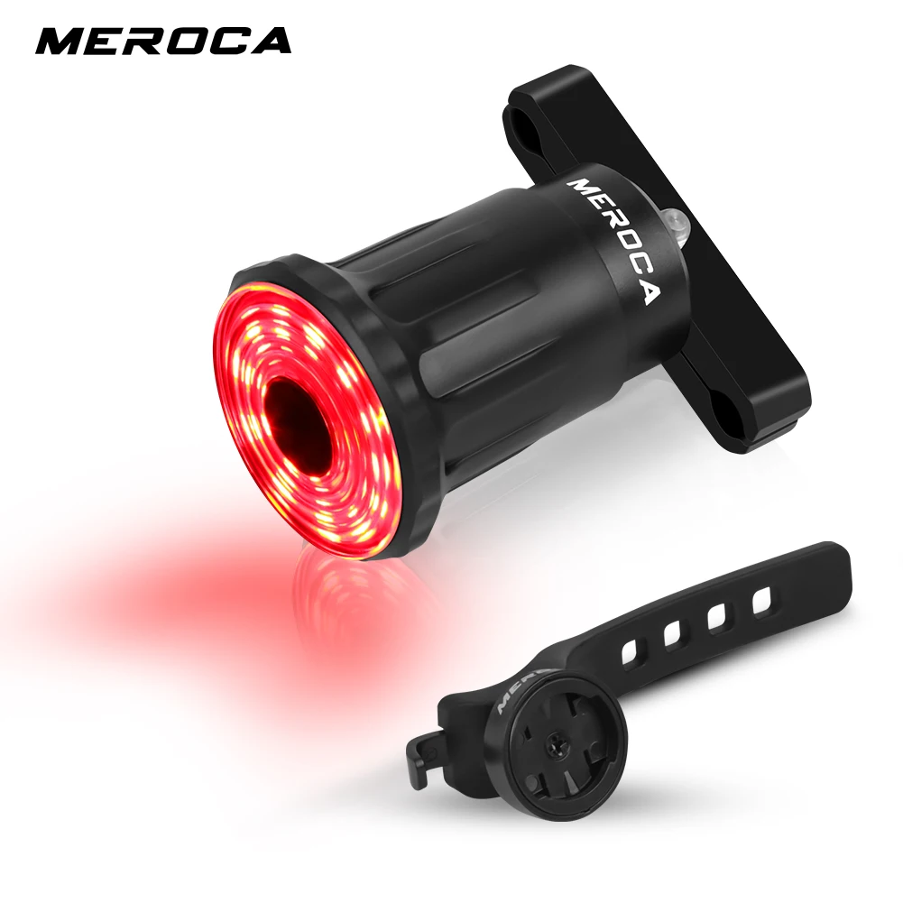 

MEROCA WR-05 Bicycle Smart Brake Induction Tail Rear Light USB Charging PC Shell Safety Warning Tail Light Bicycle Accessories