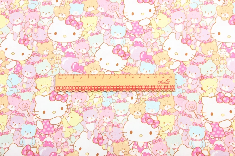 Мультяшный Hello Kitty 100% хлопчатобумажный материал лоскутное шитье предмет