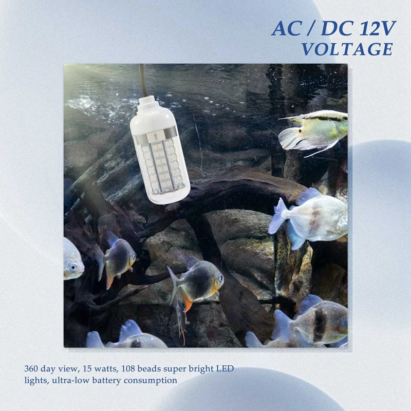 12 В светодиодный зеленый подводный погружной светильник для ночной рыбалки Crappie