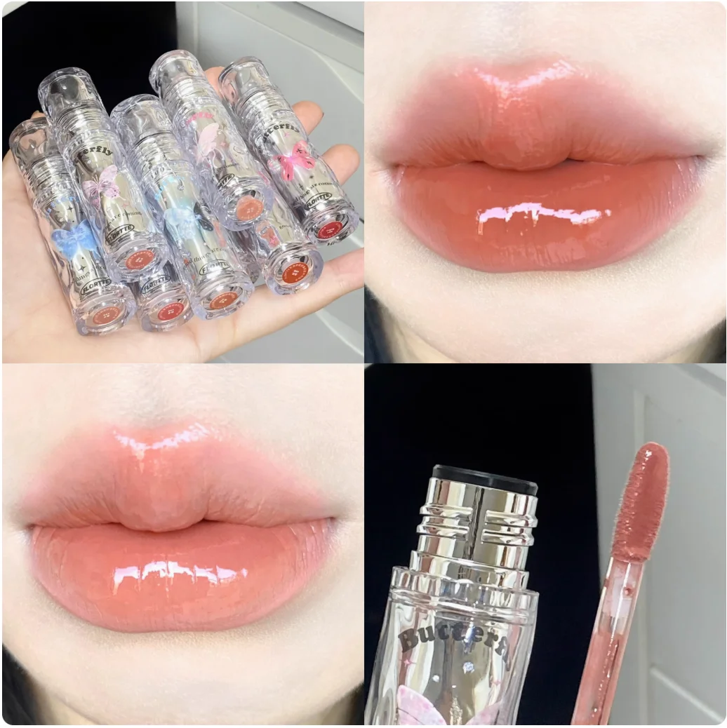 FLORTTE BUTTERFLY HELLO BEAUTY Girl's World LIP LACQUER NON-STICK CUP Оттенок для губ HD Высокие цветные помады