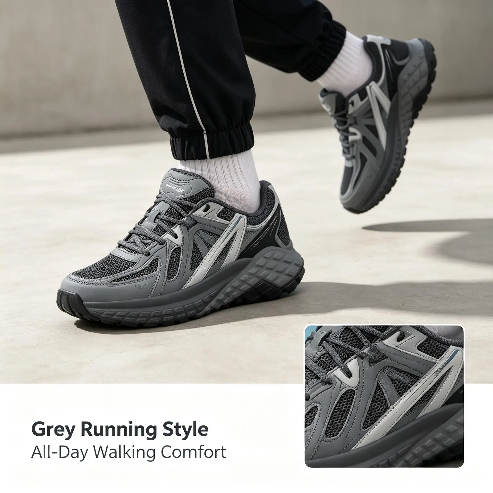 Мужские кроссовки Skechers GO RUN с дышащей сеткой, противоскользящей подошвой и пеной с эффектом памяти, легкие и удобные, цвет угольно-серый 232742-CCGY (art.: 3920dbea4423a) - 3920dbea4423a