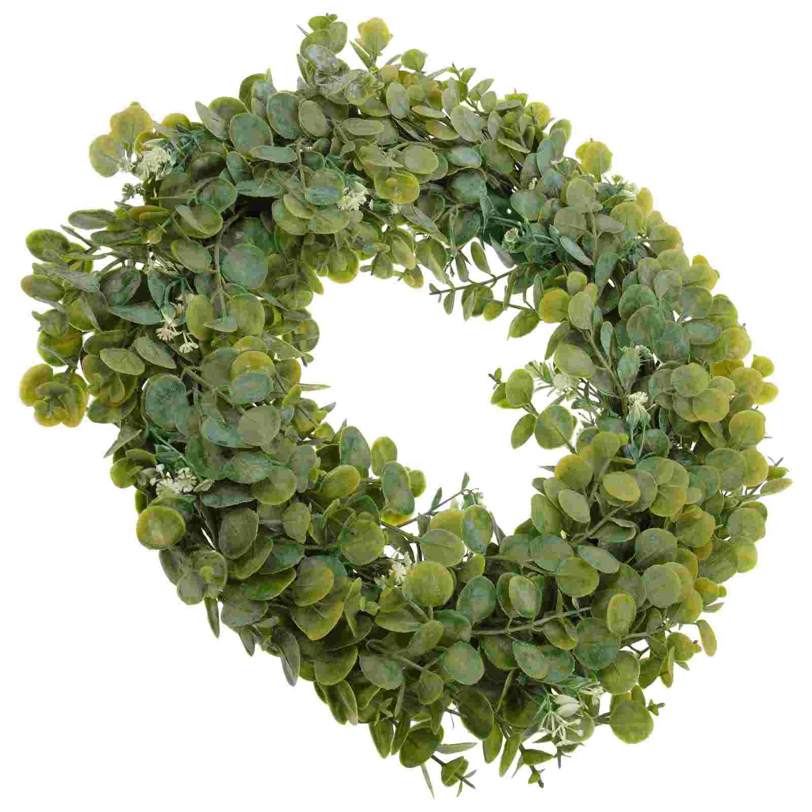 

Wreath Eucalyptus Leaf Fake Green Decoration Bay Faux Greenery Leaves Door Wall Garland Decor Wreaths Silk Farmhouse Patio