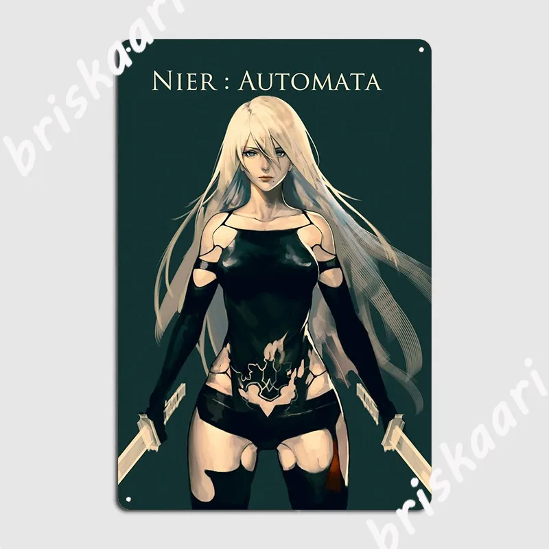 

Металлический плакат Nier Automata, настенная пещера, паб, гараж, дизайн, живопись, Декор, оловянный плакат