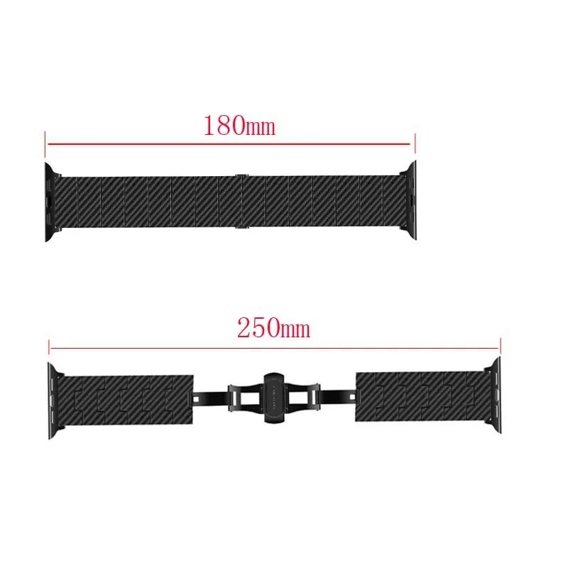 Carbon Fiber Strap For Apple Watch Band 45mm 44mm 42mm 41 40 38 49mm Lightweight Link Bracelet belt iWatch Series 5 4 7 3 SE 6 8