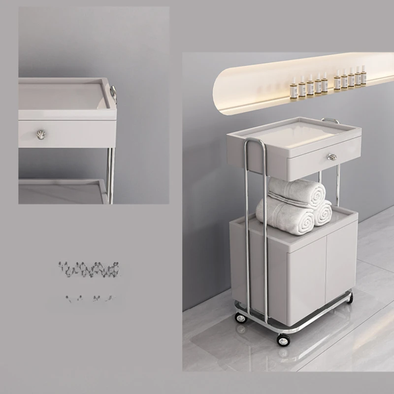 Чайный спа-тележка из нержавеющей стали для салона чистка ресниц косметическое