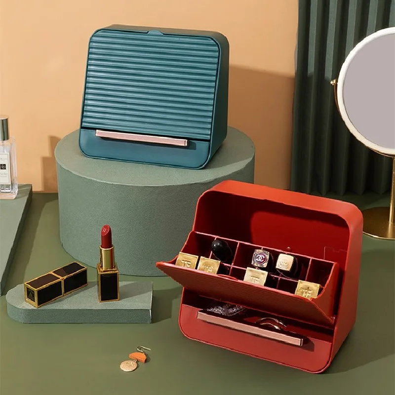 

Lipstick storage box Light Luxury Desktop Lipstick Storage Box Rack Grid Large Capacity Lipstick Box Dustproof Cosmetic Storage