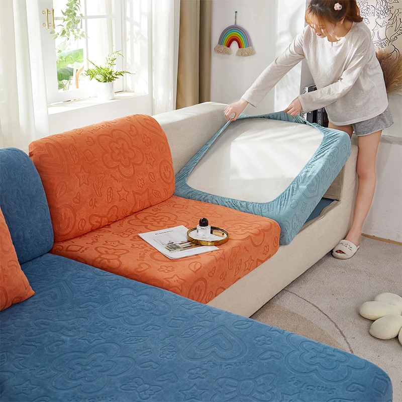 Elastic Sofa Cushion Cover For Livingroom Kids Pets Furniture Chair Protector Stretch Washable Removable Slipcover 1/2/3/4 Seats |