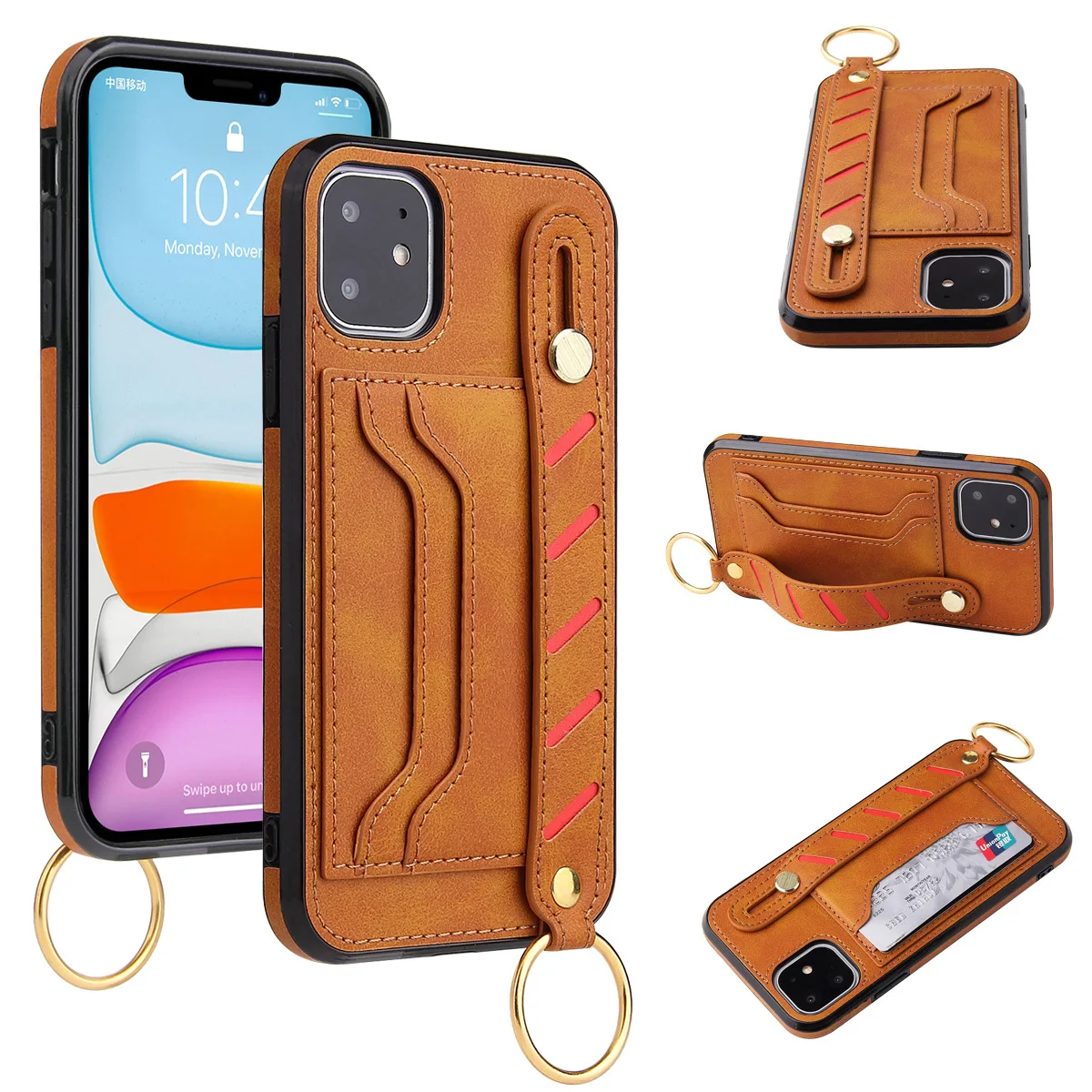 

Fashion Dual Wallet Credit Card Slot Back Cover For iPhone 13 Pro Max 12 Mini 11 Xr X Xs 7 8 Plus 14 Pro Max Luxury Leather Case