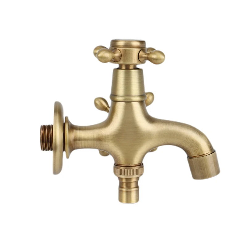 

Water Faucet,Wall Mounted Vintage Solid Brass Faucet Single Cold Water Tape Faucet For Kitchen,Bathroom,Sink,Mop Pool