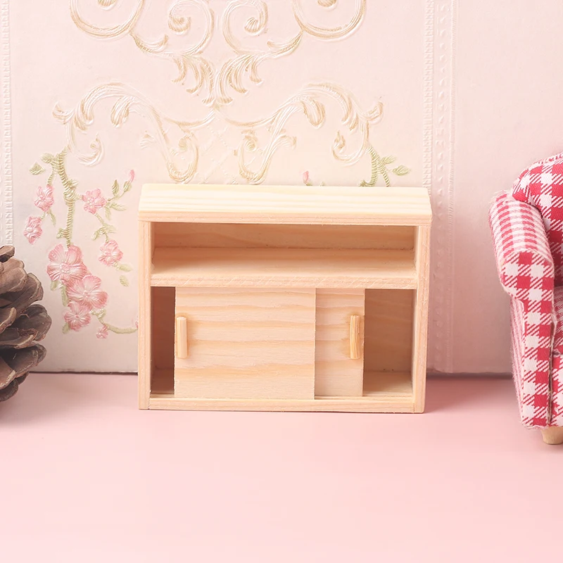 

1pc 1:12 Dollhouse Miniature Wooden Cabinet Furniture Model Toy Doll House Decoration Accessories