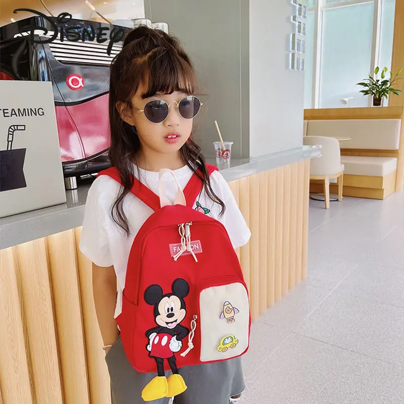 Disney Mickey Cartoon Children's Backpack Fashion Large Capacity Student Schoolbag Multi Functional Storage Casual Backpack