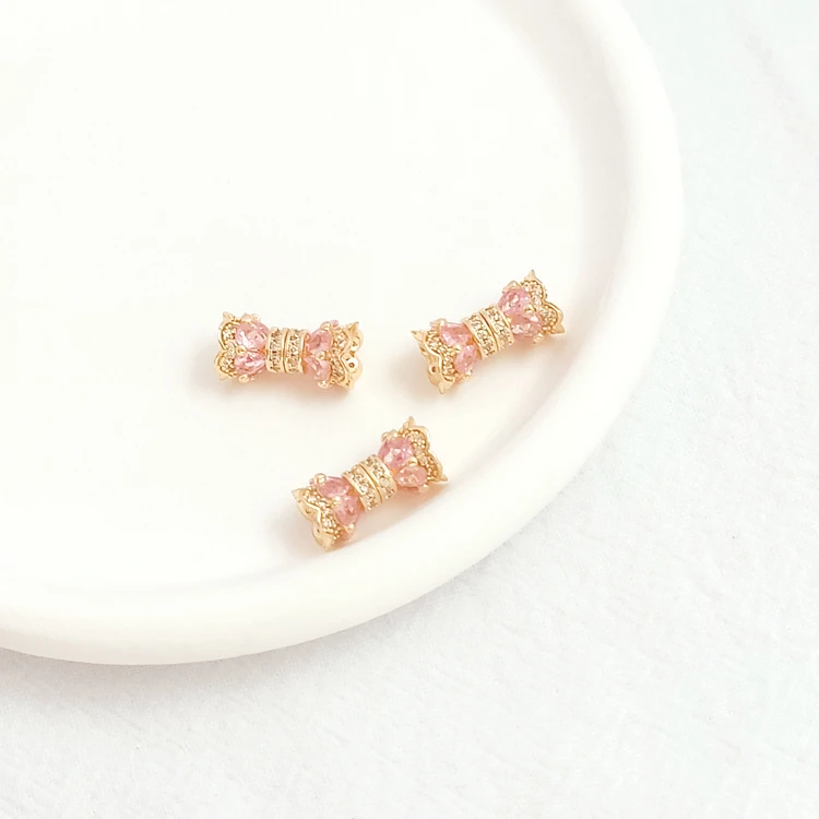 1 шт. 14 К медь покрытая золотом серебро инкрустированная цирконием вращающаяся