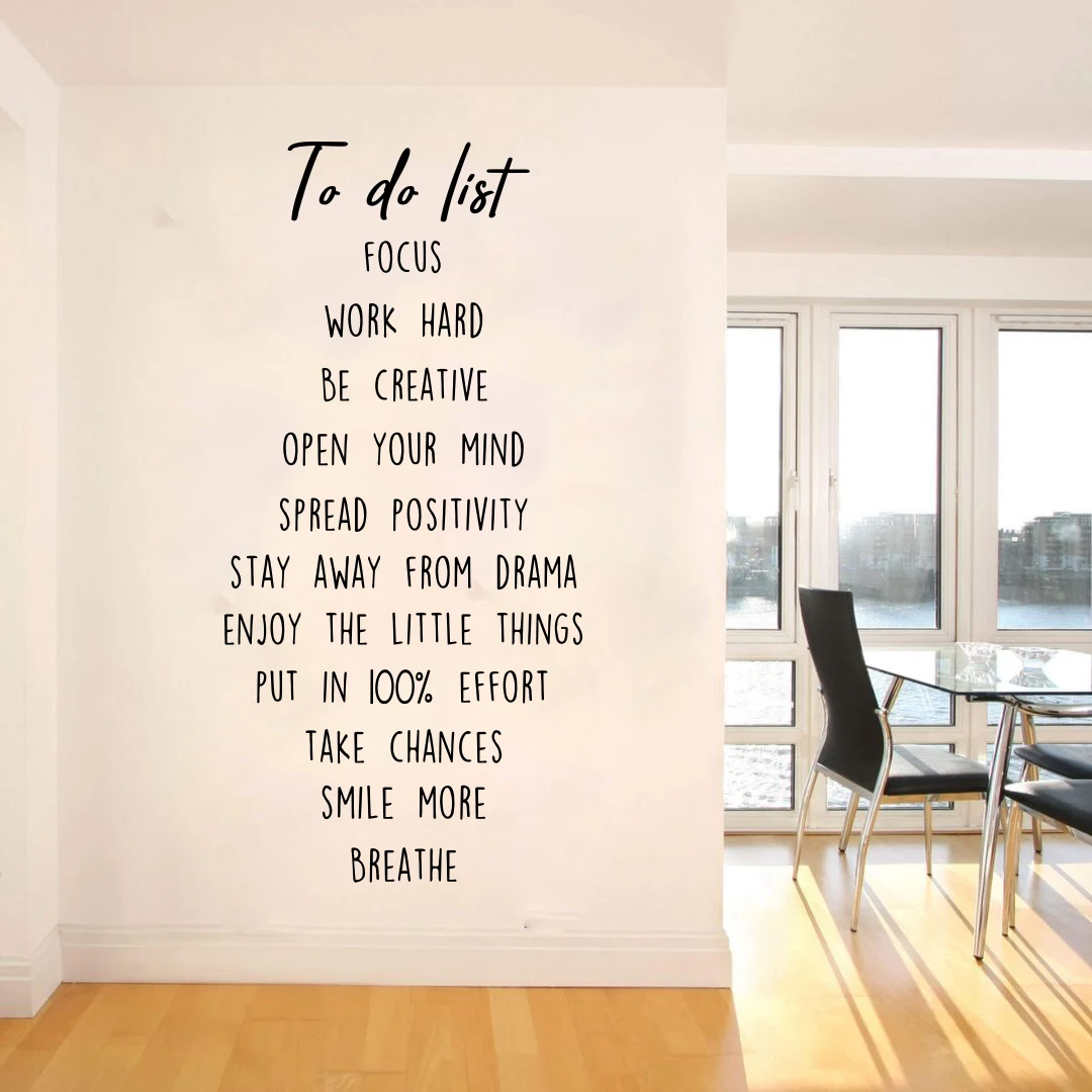 

To Do List Office Wall Sticker Kids Room Bedroom Focus Work Hard Enjoy Chance Inspirational Quote Wall Decal Vinyl Home Decor