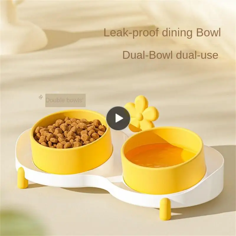 

Герметичная раковина для корма для собак, Противоударная раковина для кошек и риса, товары для домашних животных, дизайн с наклоном, двойная миска для домашних животных, миска для кошек, кормушка для домашних животных