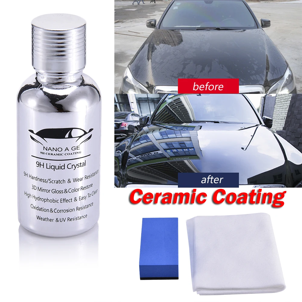 

30 Ml Car Ceramic Nano Coating Liquid 9H Glass Hardness Crystal Spray Paint Polishing Spraying Wax Hydrophobic Coating For Paint