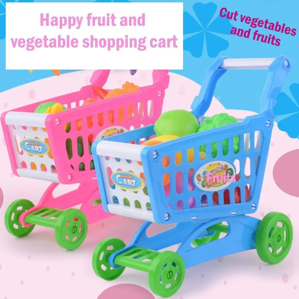 

Simulation Small Supermarket Shopping Cart Trolley Mini Mini Plastic Toy Toy Children Handcart Gift Pret L9g5