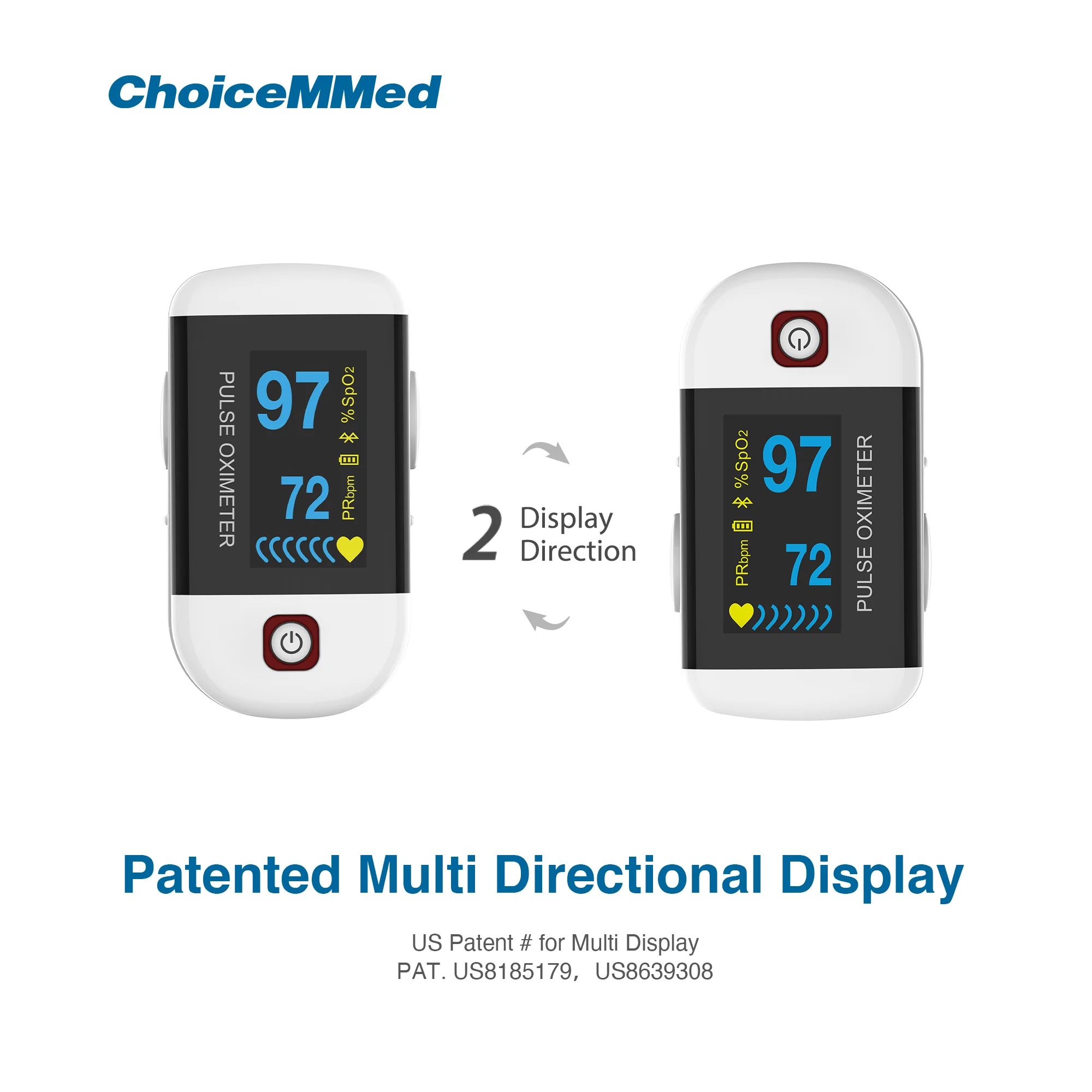 Фото Профессиональный Пульсоксиметр CHOICEMMED MD300C228 OLED с Bluetooth №4