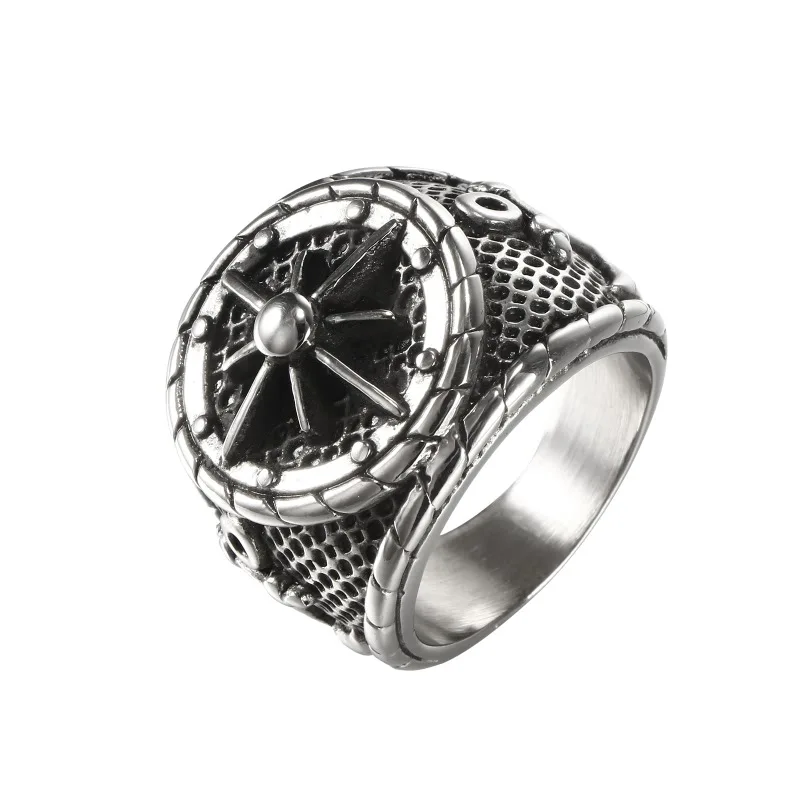 

Anchor Skull Ring Vintage Men's Ring Jewelry Cross Border Accessories Stainless Steel Trend Ring