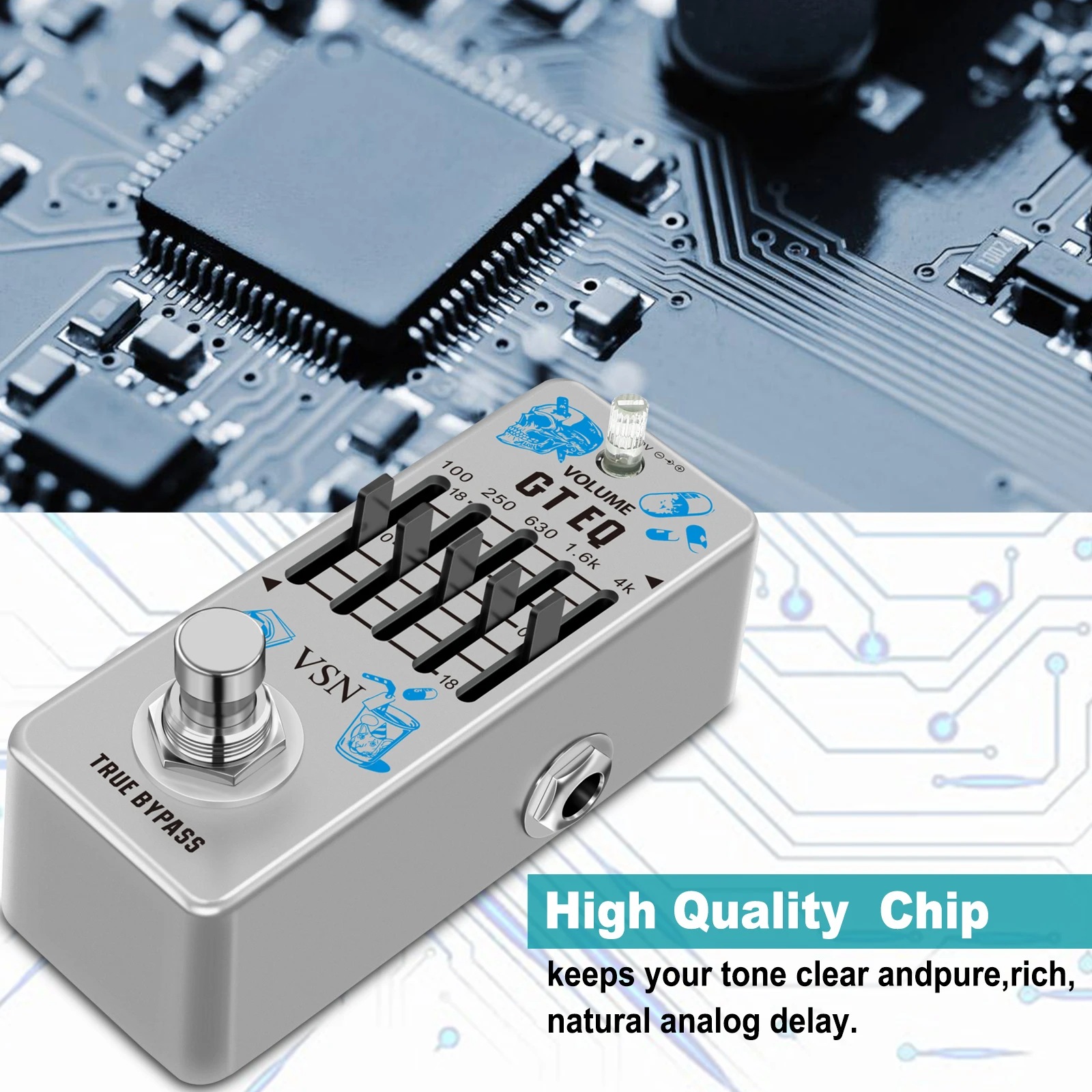 VSN фотогитара Φ 5-band Параметрическая педаль эффектов компенсатор частоты ± 18 дБ