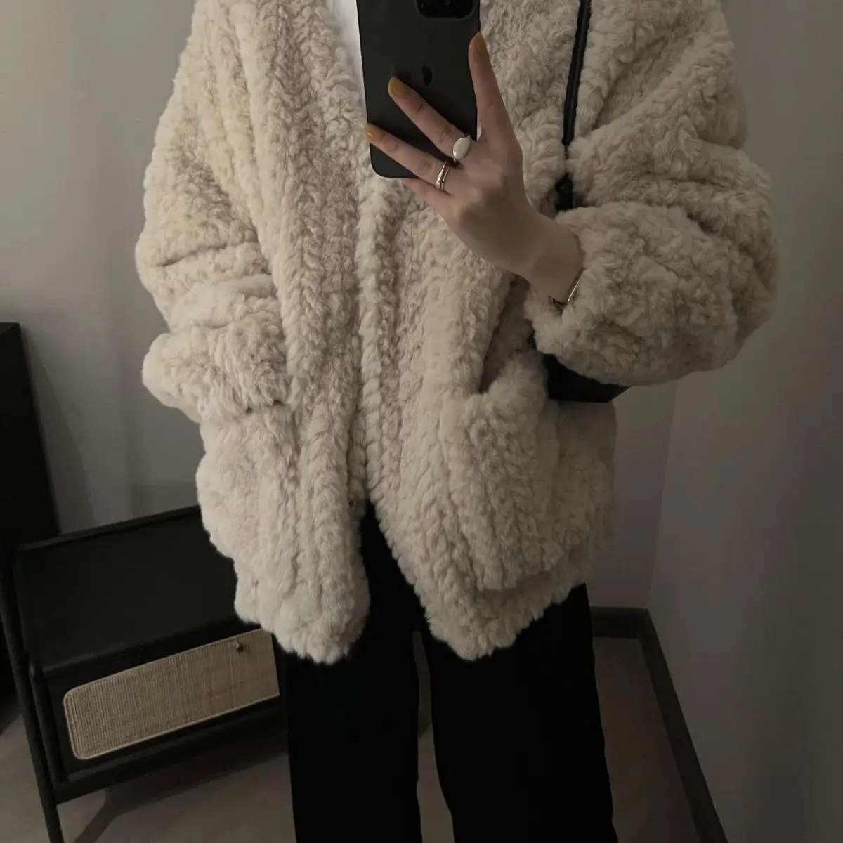 New Winter Coat for Women Faux Fur Coats Korean Lamb Hair Thickened Cardigan Environmentally Friendly Wool Jacket Warm