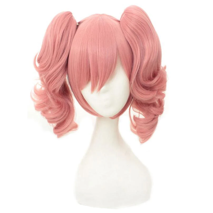 

Anime Inu X Boku SS Pink Lolita Wig With Ponytails Roromiya Karuta Cosplay Short Curly Wigs Heat Resistant Fiber Synthetic Hair