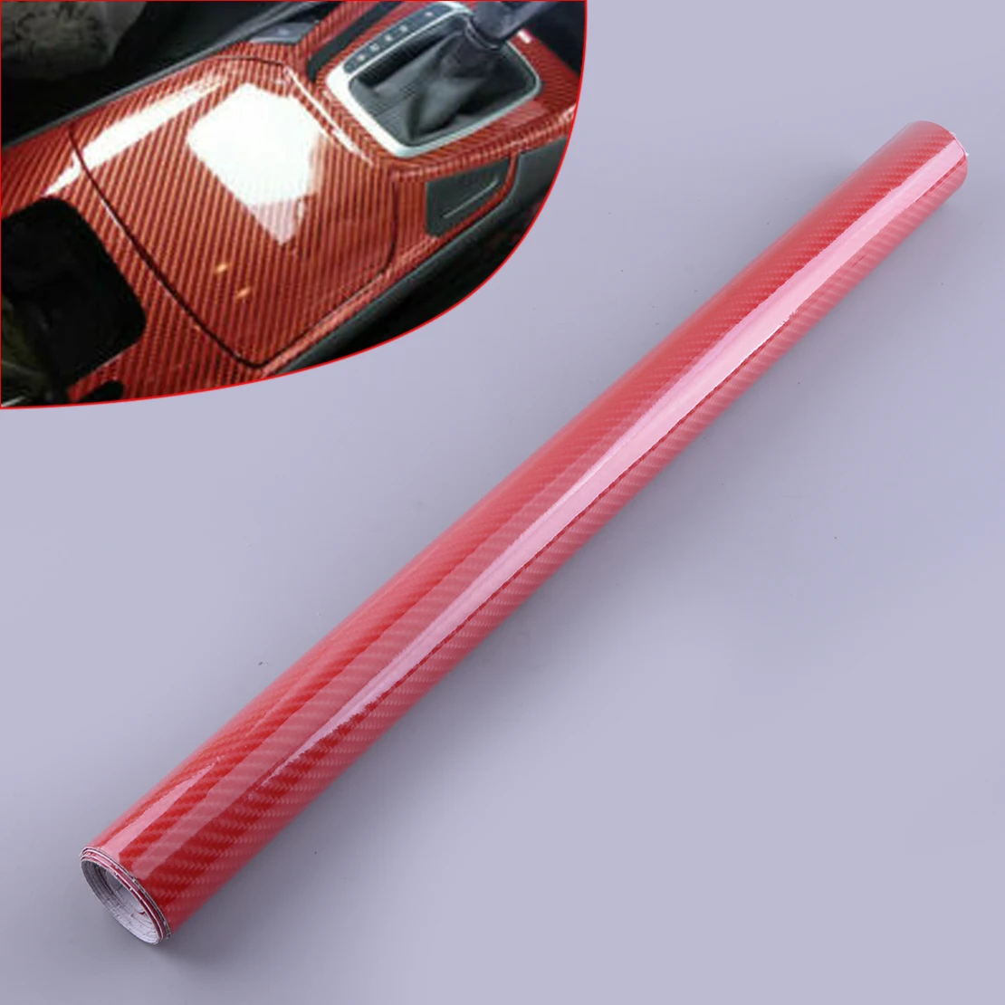 

NEW Car Wrap Sticker Decal Film PVC Decoration 50x152cm Universal 7D Red Carbon Fiber Style