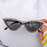 new designed eyewear frame upgrade color diamond womens sunglasses triangle special uv400 sun glasses