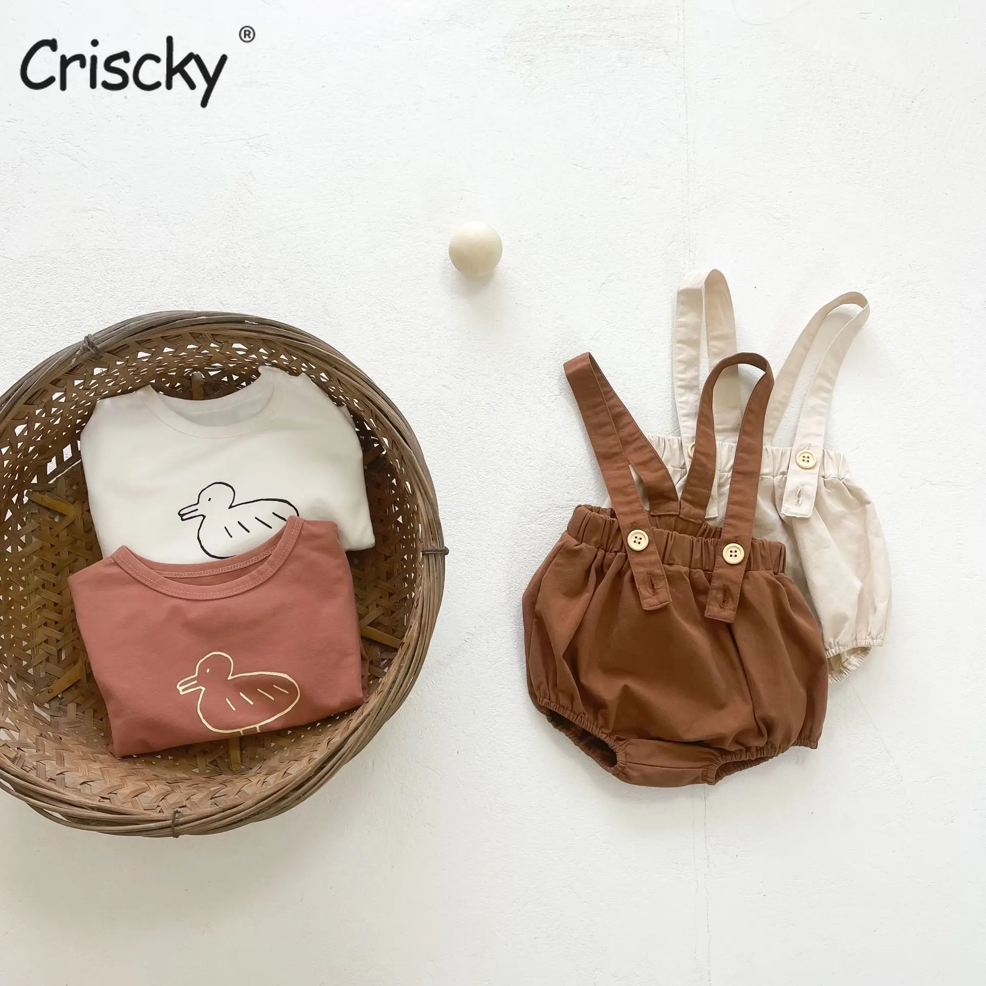 Criscky Baby Romper Newborn Baby Girl Boy Spring Clothes Casual Baby Jumpsuits Toddler Playsuit Long Sleeve Top