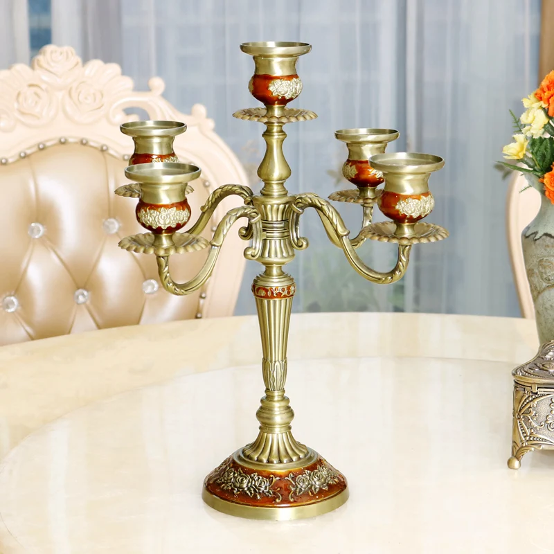 

Large Moroccan Candels Taper Candlees Rose Brass Candles Table Crystal Wedding Decoration Metal Room Vasess Tealight Holder