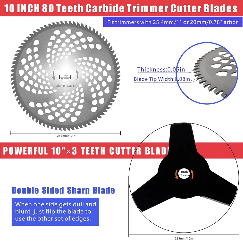 Набор лезвий для триммера Твердосплавный Наконечник 10 х3 зубьев 80 т 1 комплект