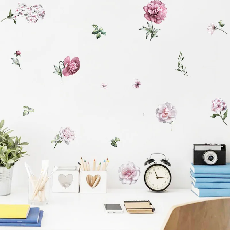 Наклейки на стену с цветами и растениями домашнее украшение для комнаты спальни