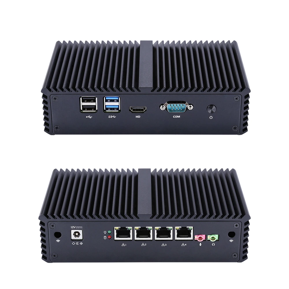 QOTOM Mini PC Core i3-5005U/i5-5200U процессор 4 Lan без вентилятора Mini Industrial PC Q335G4/Q355G4